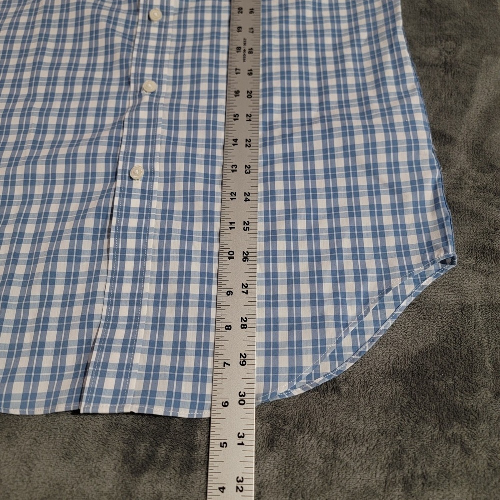 J Crew Shirt Men Small Blue Plaid Slim Fit Performance Cotton Blend Casual NWT - Picture 7 of 10